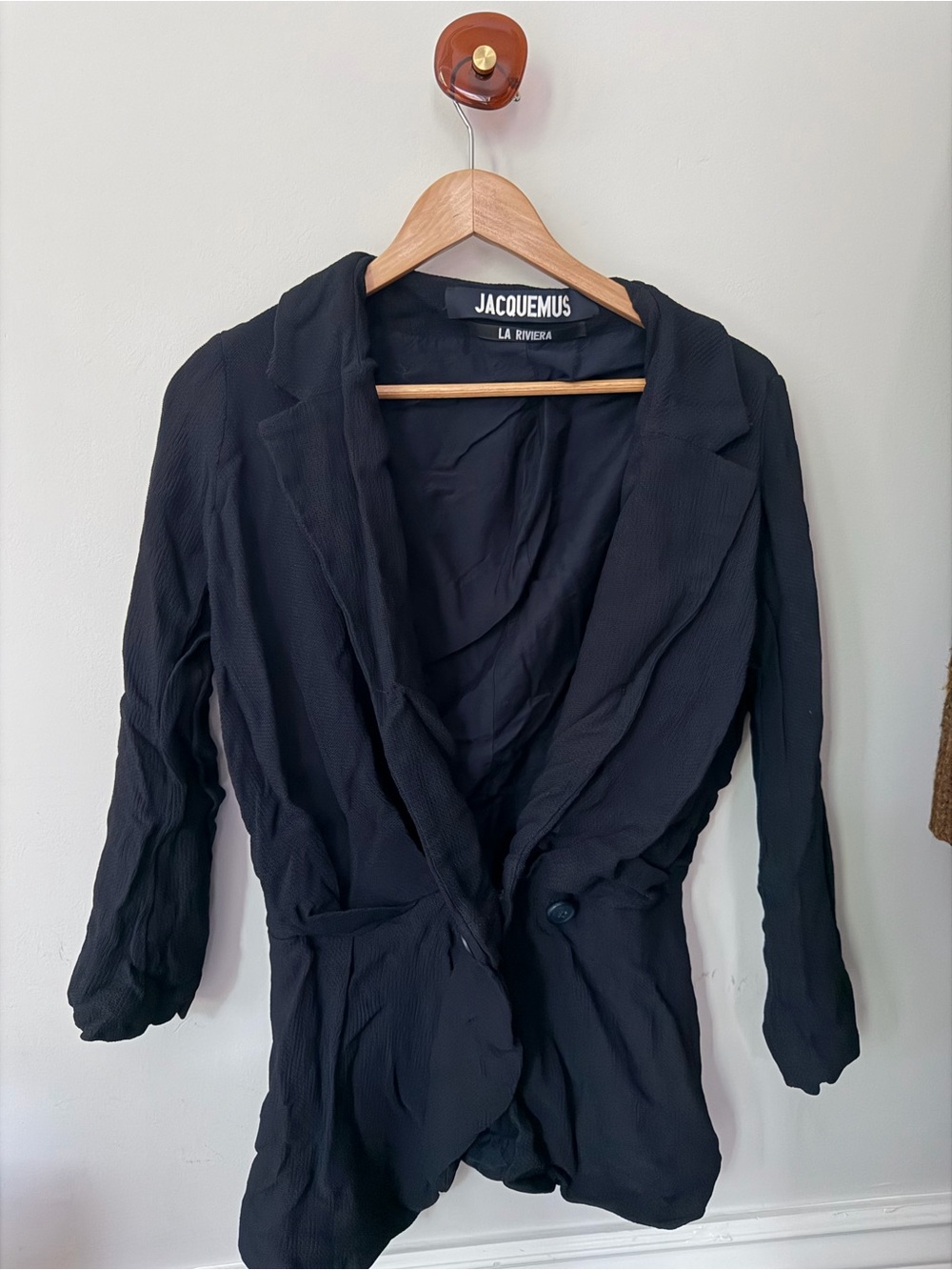 Jacquemus Navy Textured La Riviera Blazer